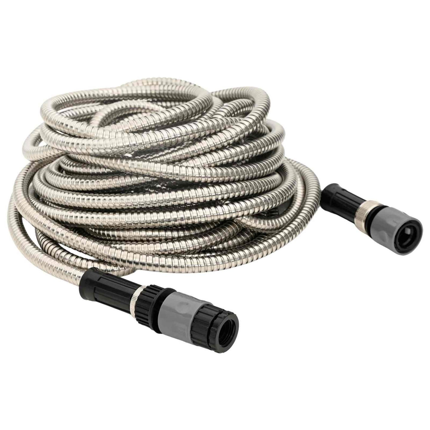 Tuyau d'arrosage buse de pulvérisation argenté 0,6" 7,5 m inox