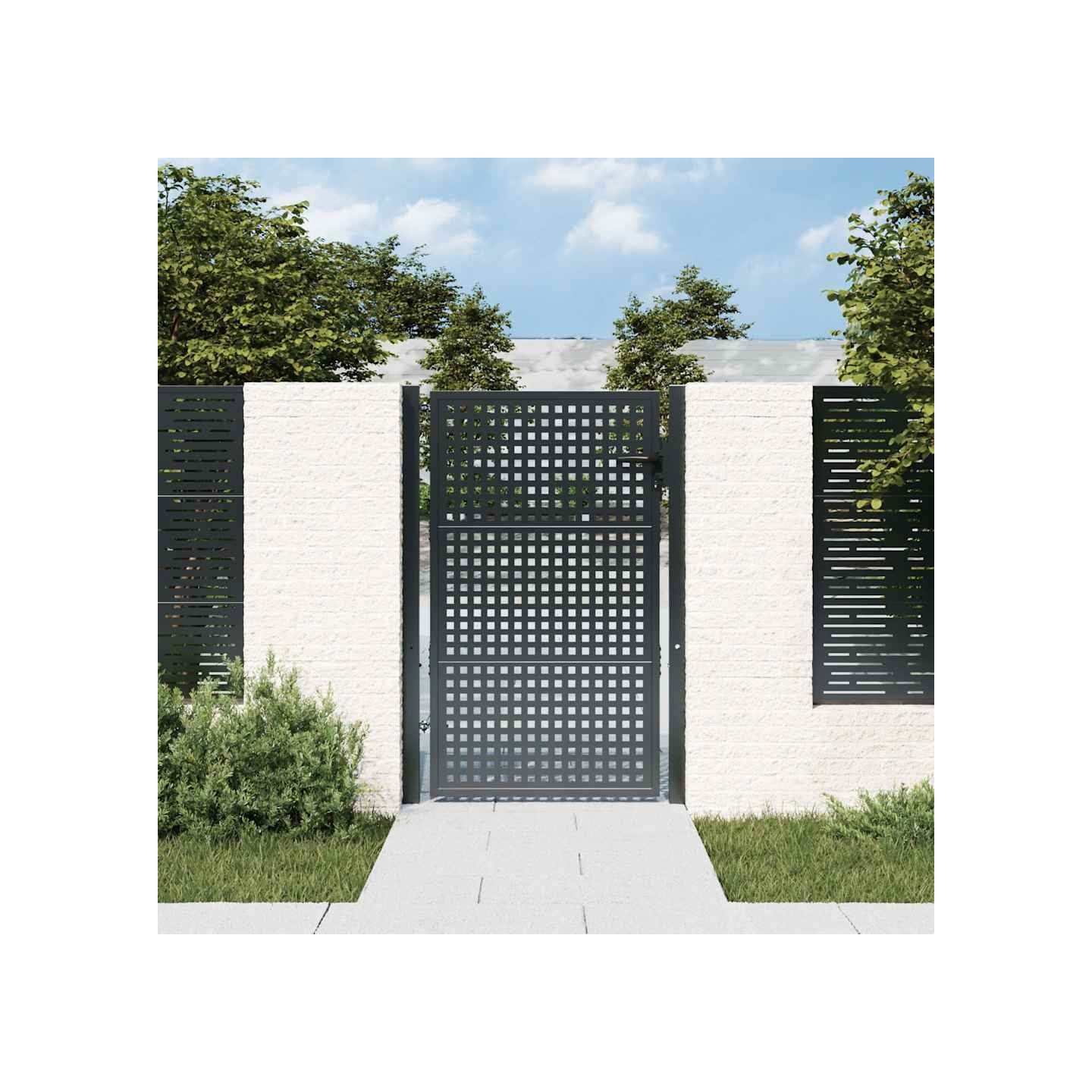 Portail de jardin Anthracite 100x125 cm Acier