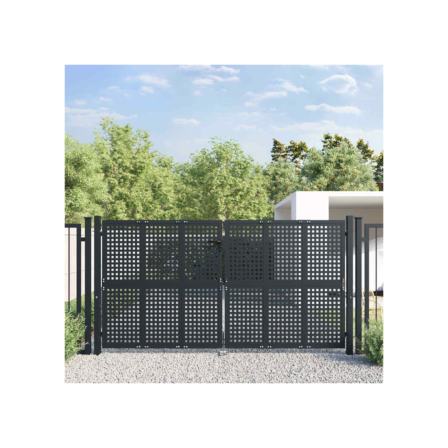 Portail de jardin Anthracite 300 x 125 cm Acier