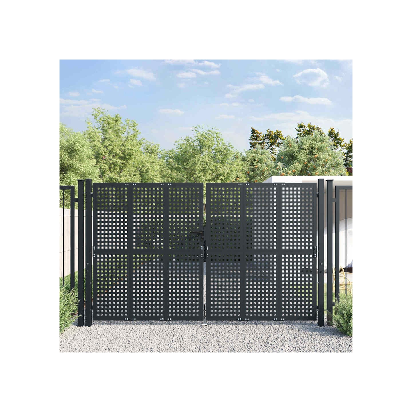 Portail de jardin Anthracite 300 x 175 cm Acier
