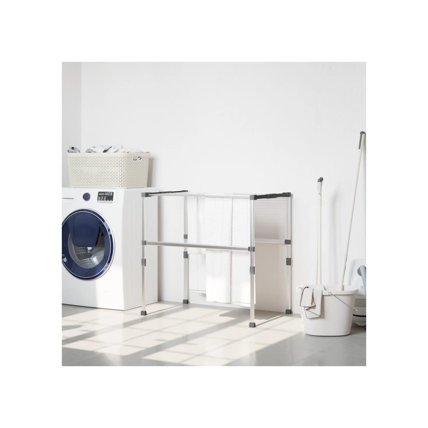 Séchoir à linge 83x(50-55)x(40-85) cm aluminium