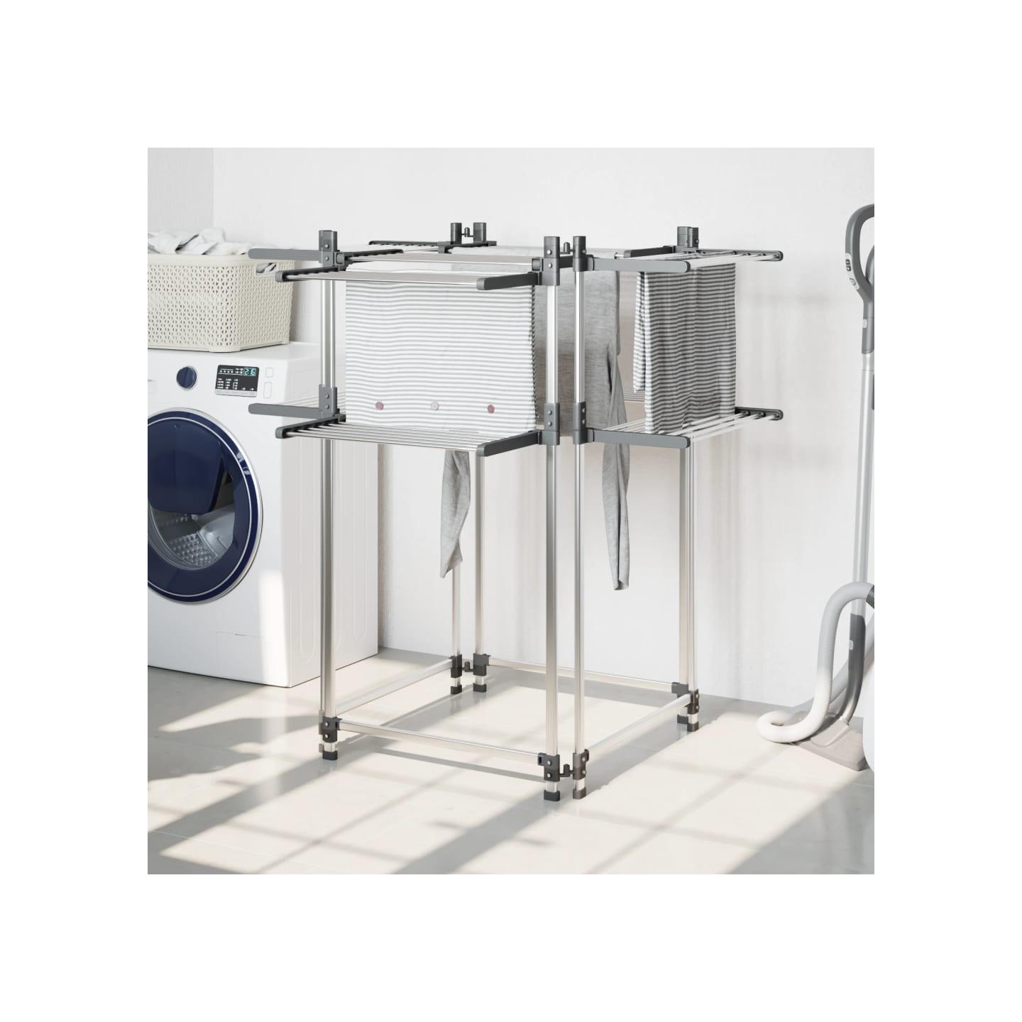 Séchoir à linge 107x107x120 cm aluminium