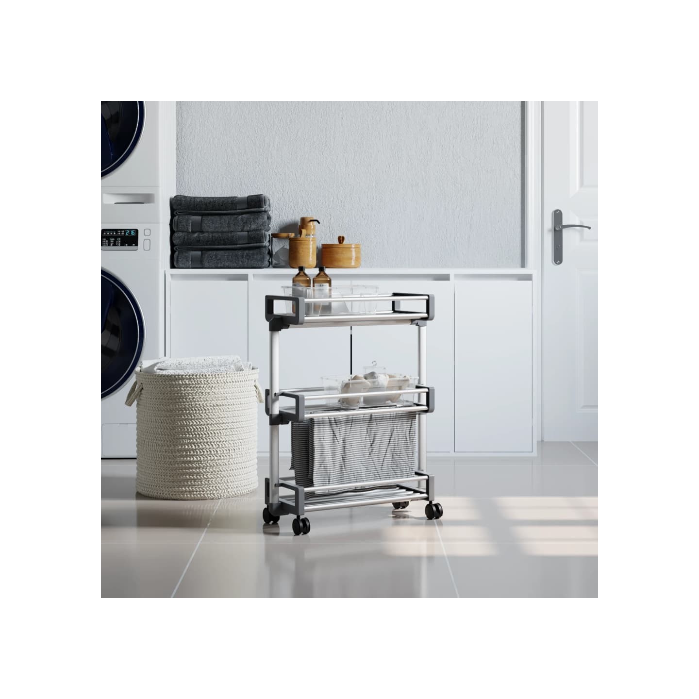Chariot de rangement 59x20x75 cm aluminium