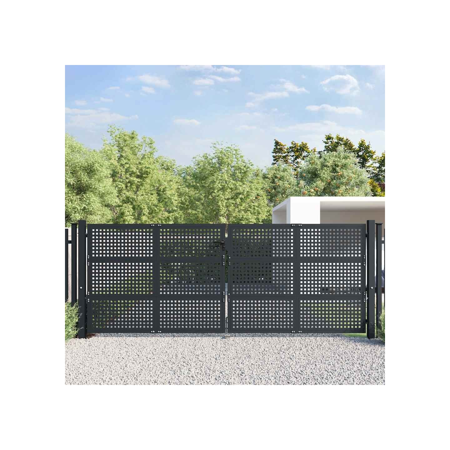 Portail de jardin Anthracite 400 x 125 cm Acier