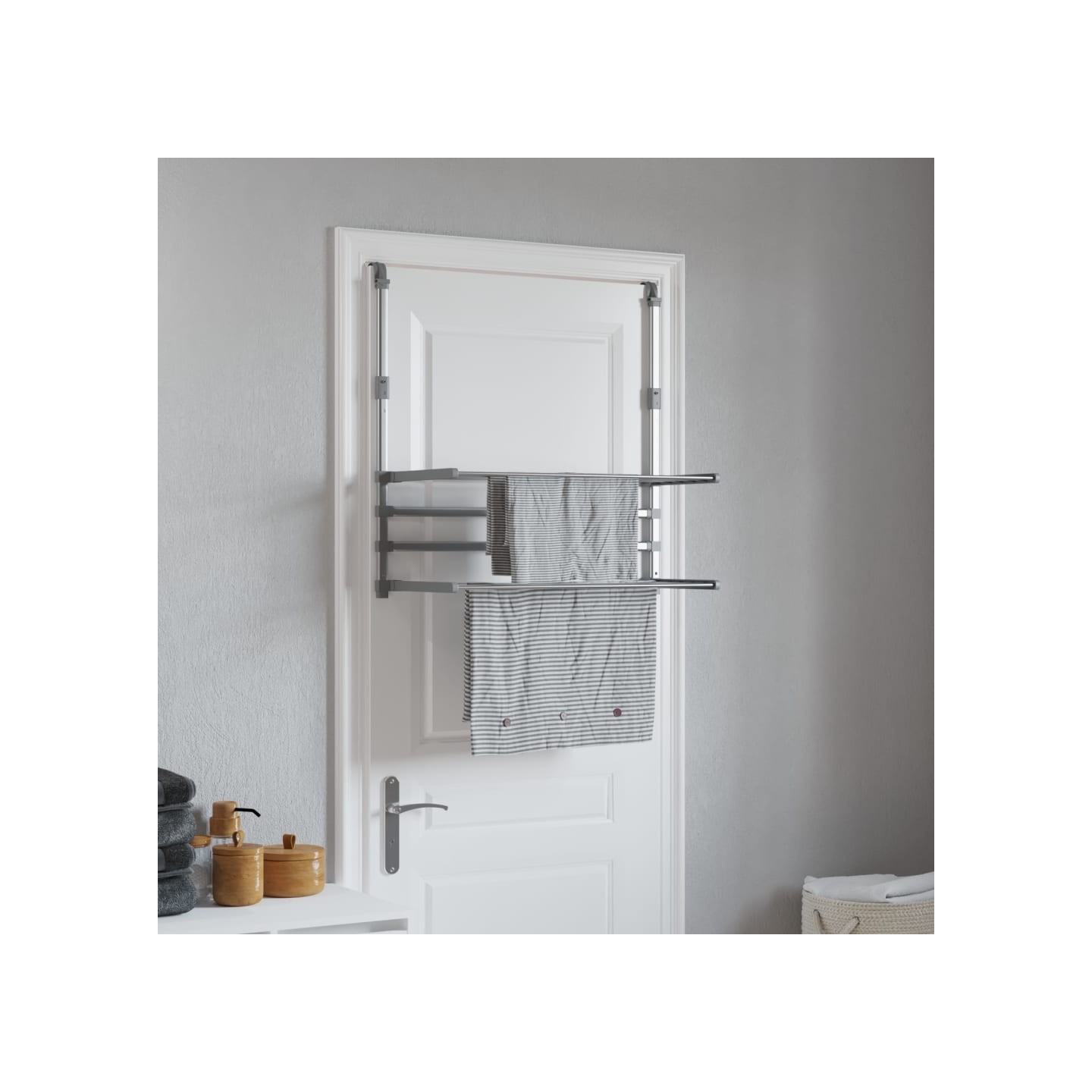 Séchoir à linge pour balcon 89x25x(60-95) cm aluminium