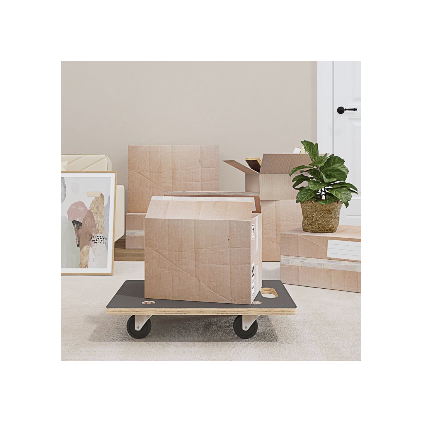 Chariots de transport 2 pcs rectangulaire 60x40x11,5 cm 250 kg