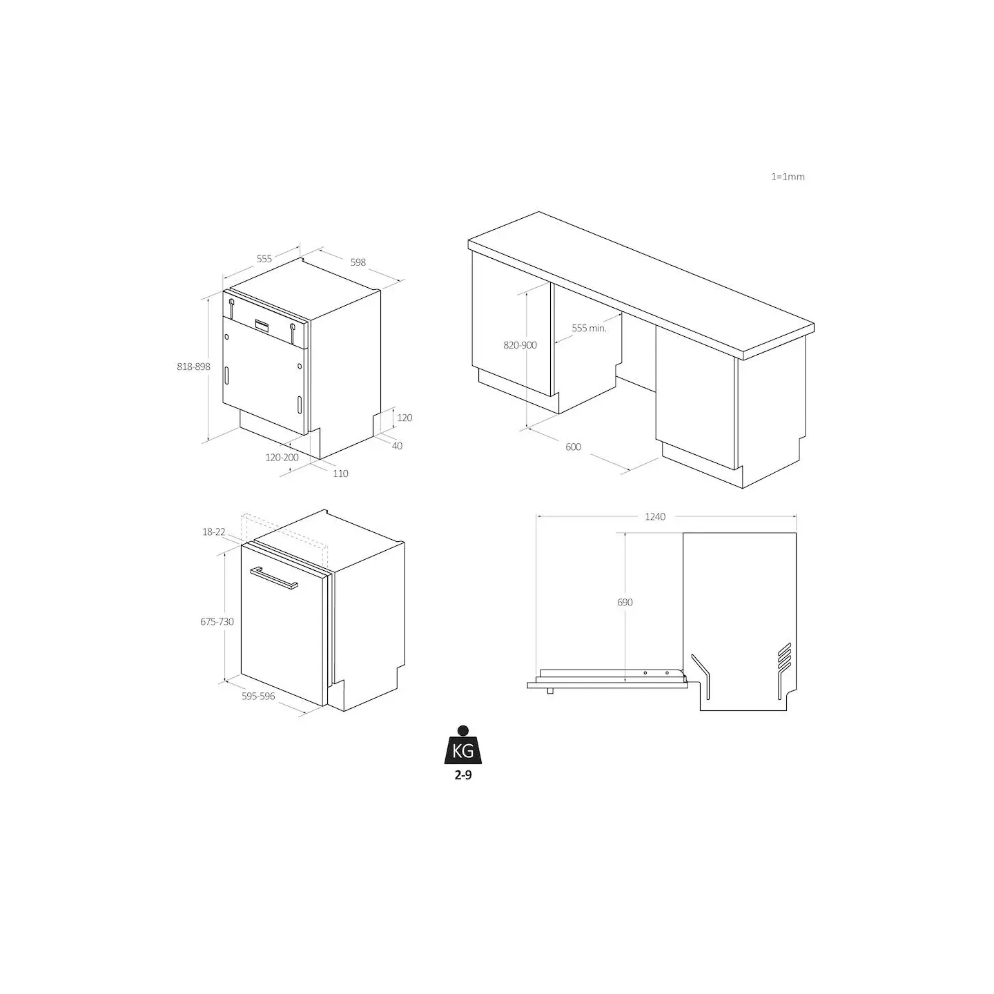 Lave-vaisselle intégrable Candy CIP3E7L0W 13 couverts | Nimestore