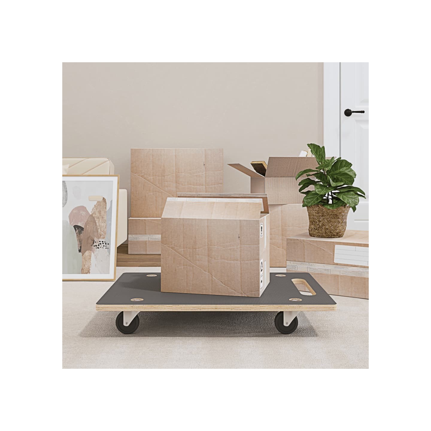 Chariots de transport 2 pcs rectangulaire 80x55x11,5 cm 250 kg