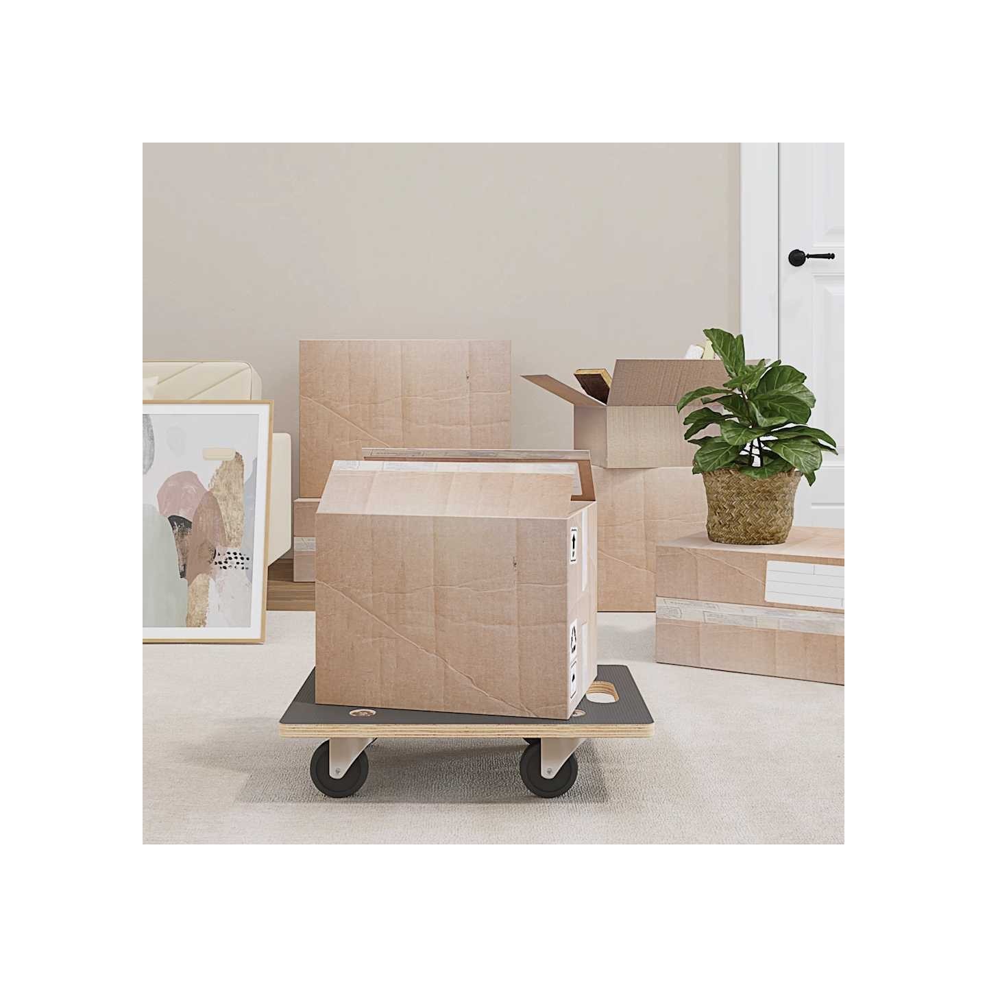 Chariots de transport 2 pcs rectangulaire 50x35x11,5 cm 250 kg