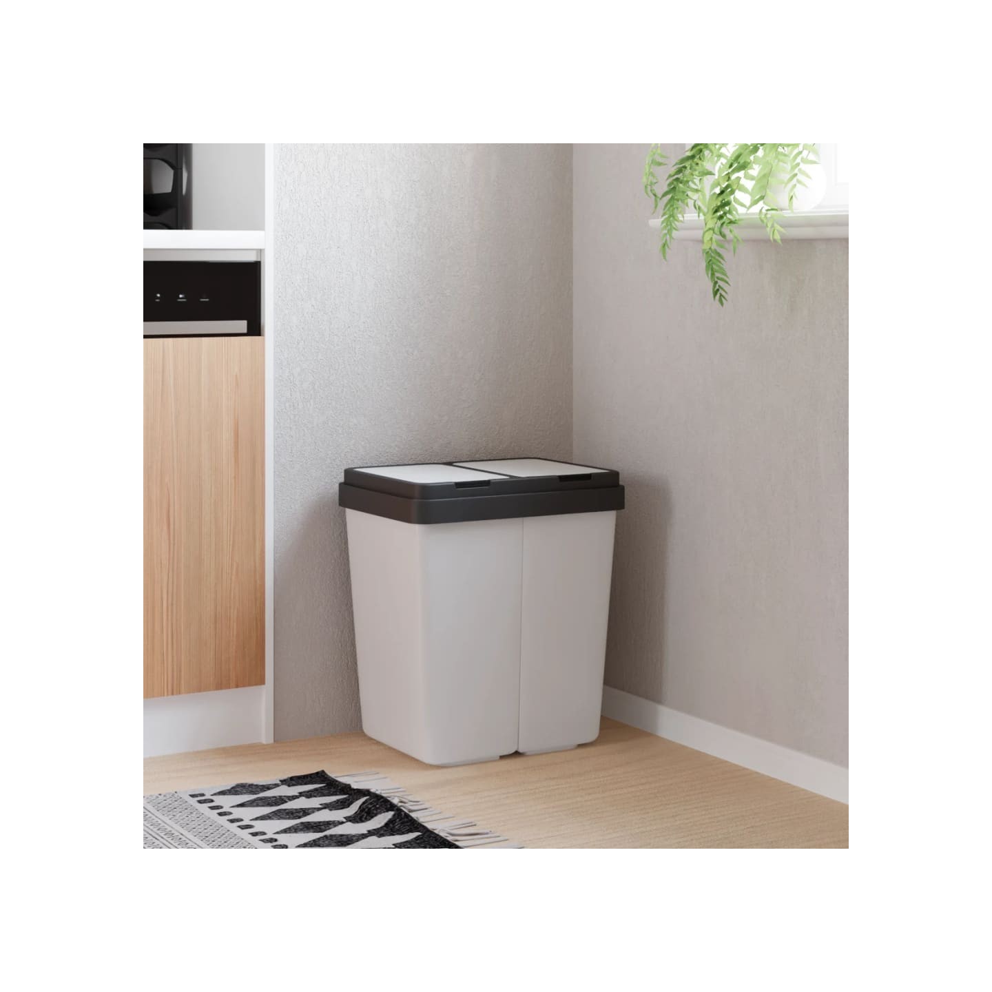 Poubelle double blanc 2x25 L