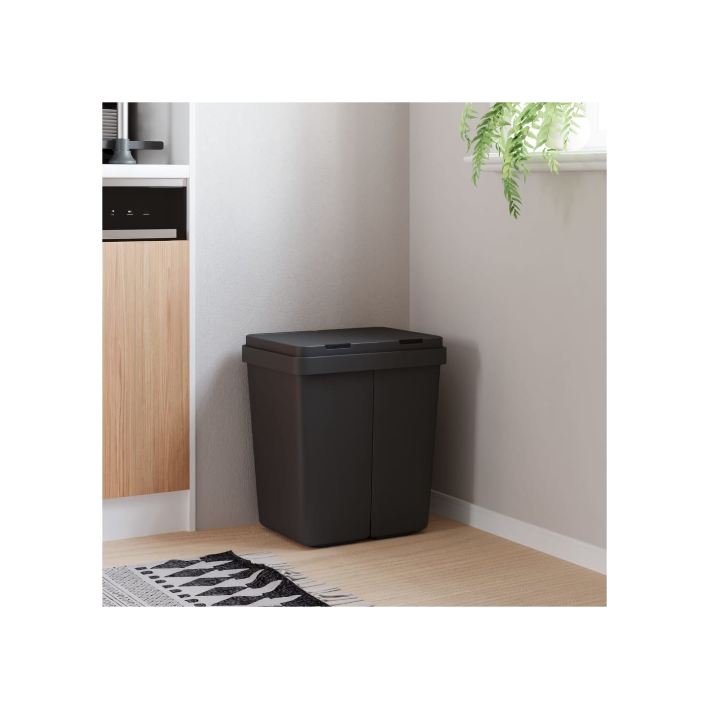 Poubelle double anthracite 2x25 L