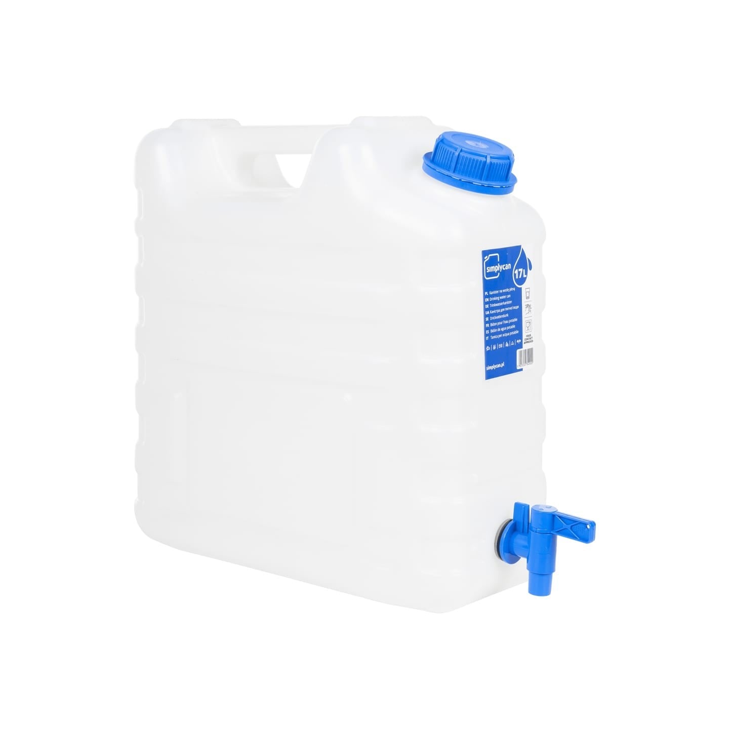 Réservoir d'eau avec robinet transparent 15 L plastique