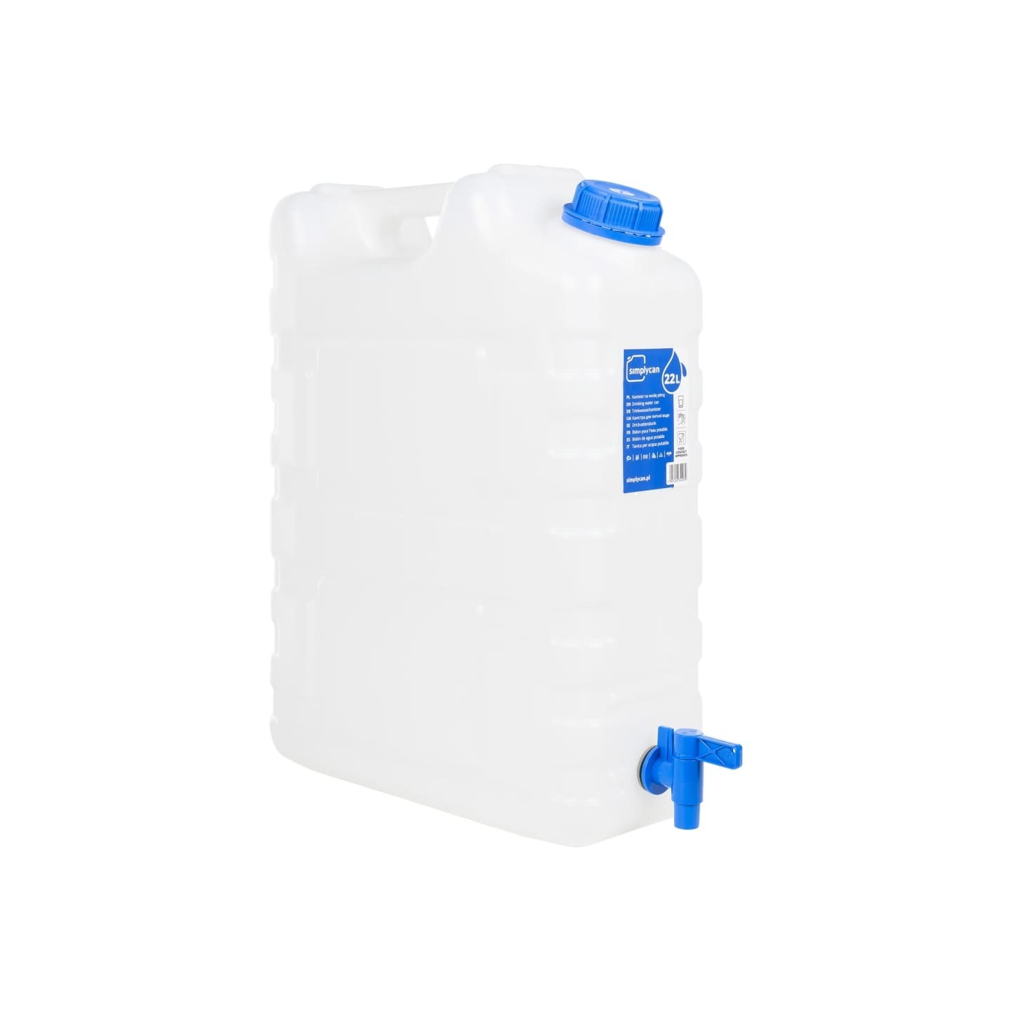 Réservoir d'eau avec robinet transparent 20 L plastique