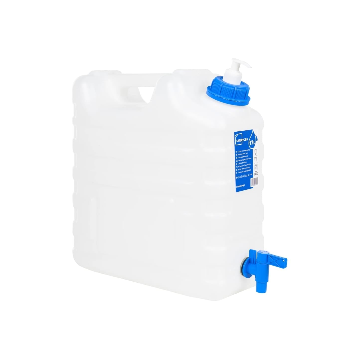 Bidon d'eau avec robinet distributeur de savon 15 L plastique