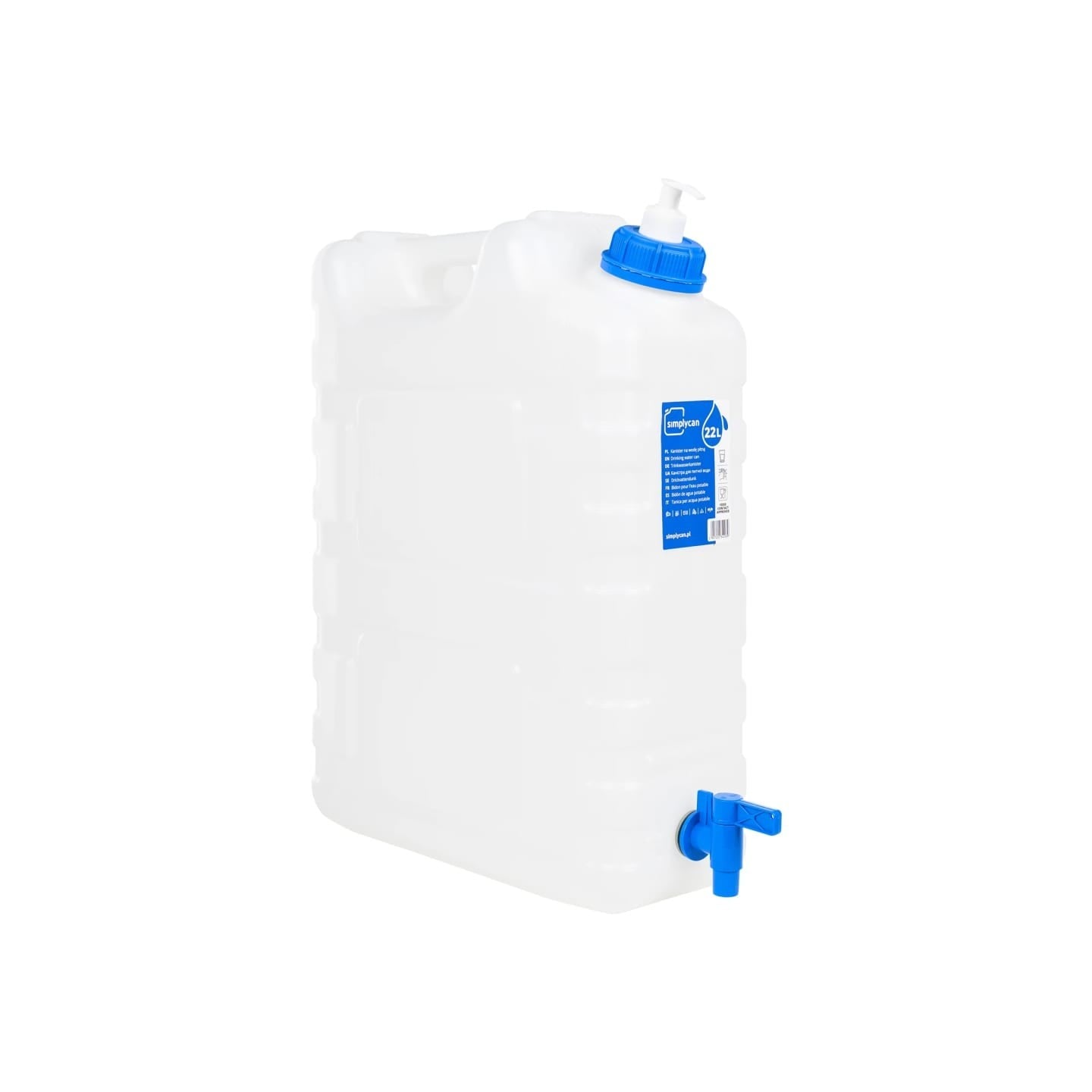 Bidon d'eau avec robinet distributeur de savon 20 L plastique
