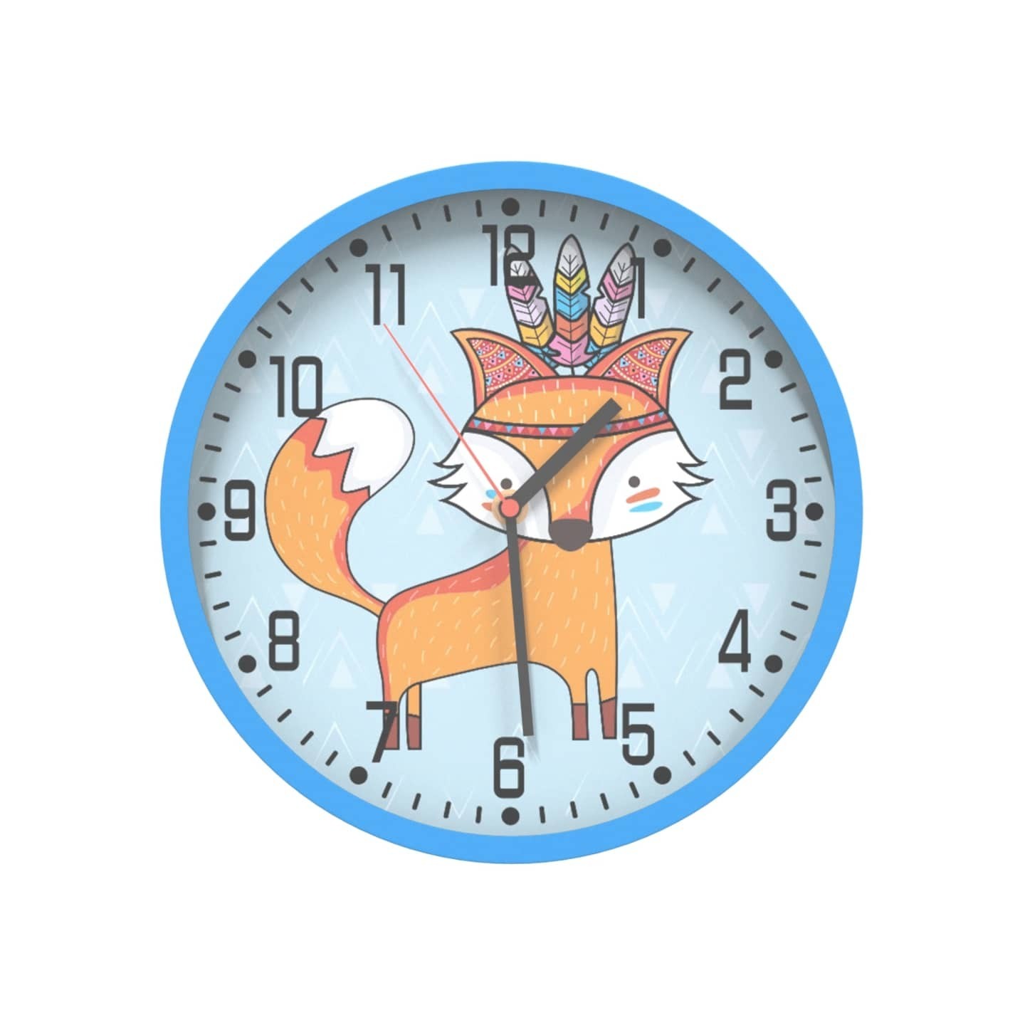 Horloge murale bleu Ø25,5 cm polystyrène et verre