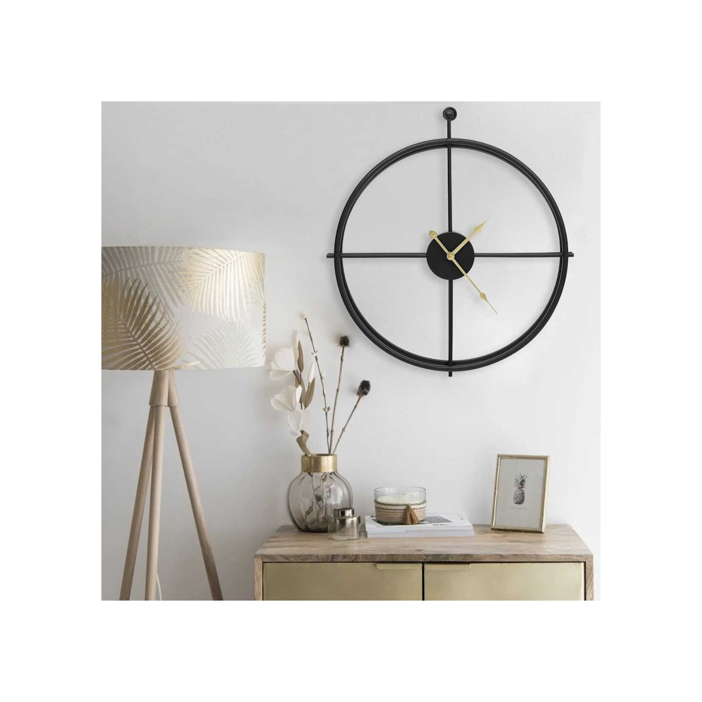 Horloge murale Noir 52 cm Fer