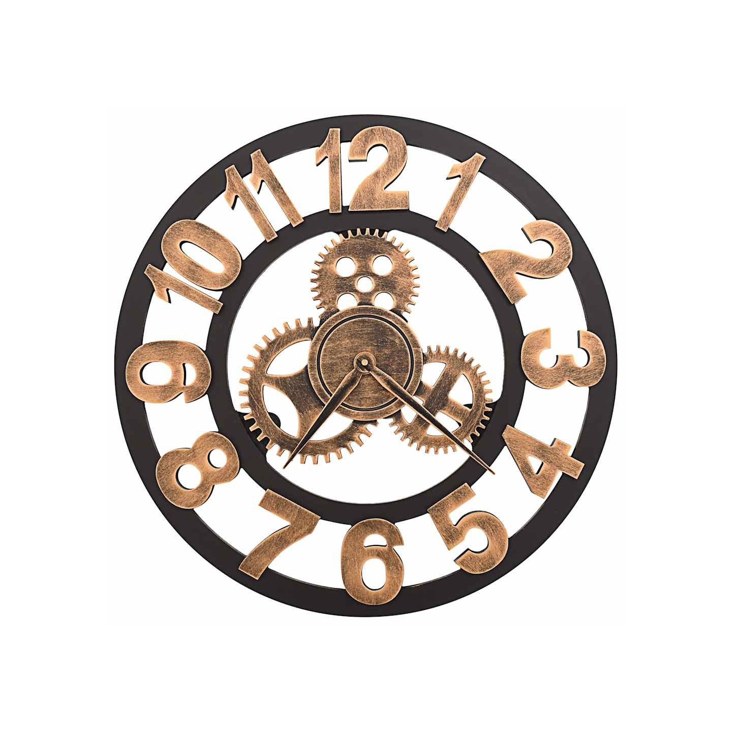 Horloge murale Métal 58 cm Doré et noir