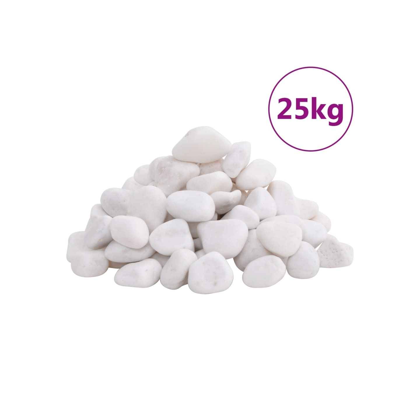 Galets polis 25 kg blanc 2-5 cm