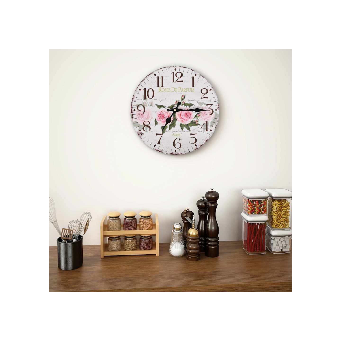 Horloge murale vintage Fleur 30 cm
