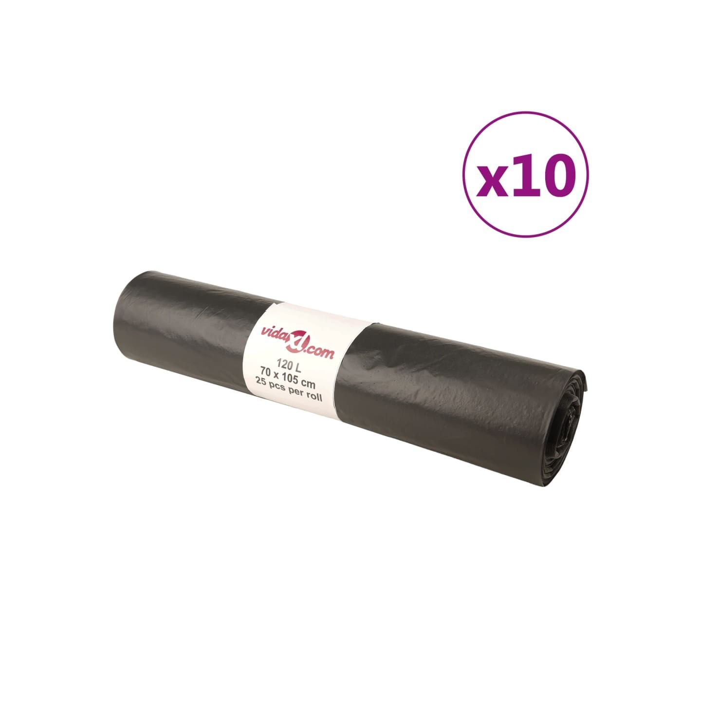 Sacs poubelles 250 pcs noir 120 L