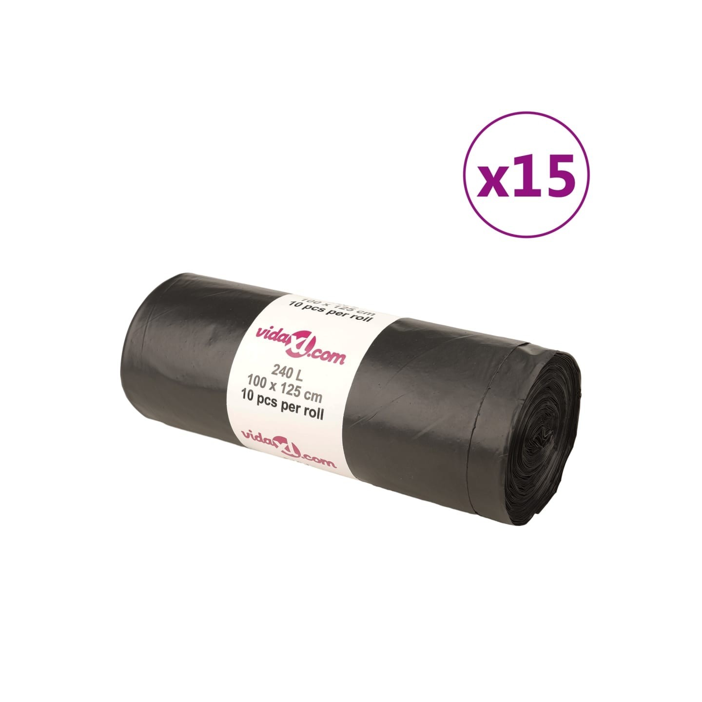 Sacs poubelles 150 pcs noir 240 L