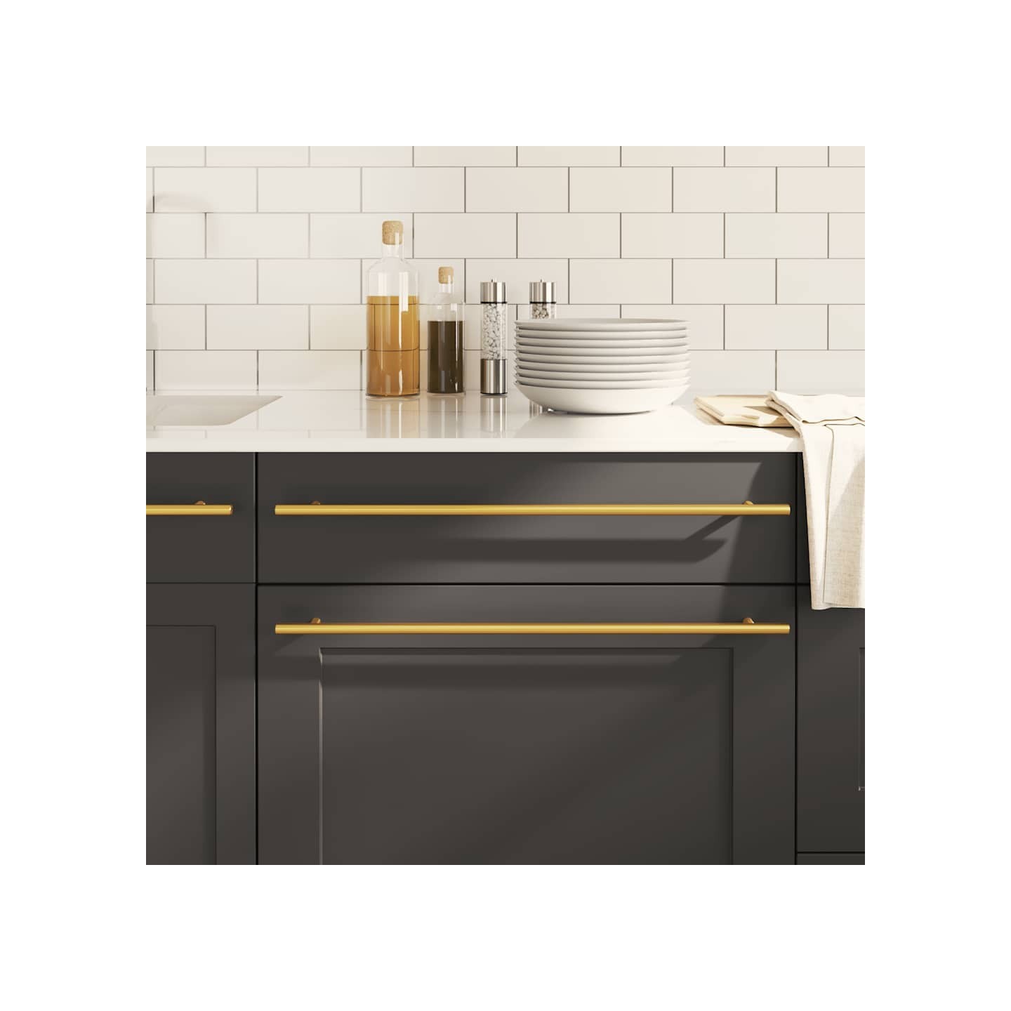 Poignées d'armoire 5 pcs doré 480 mm acier inoxydable