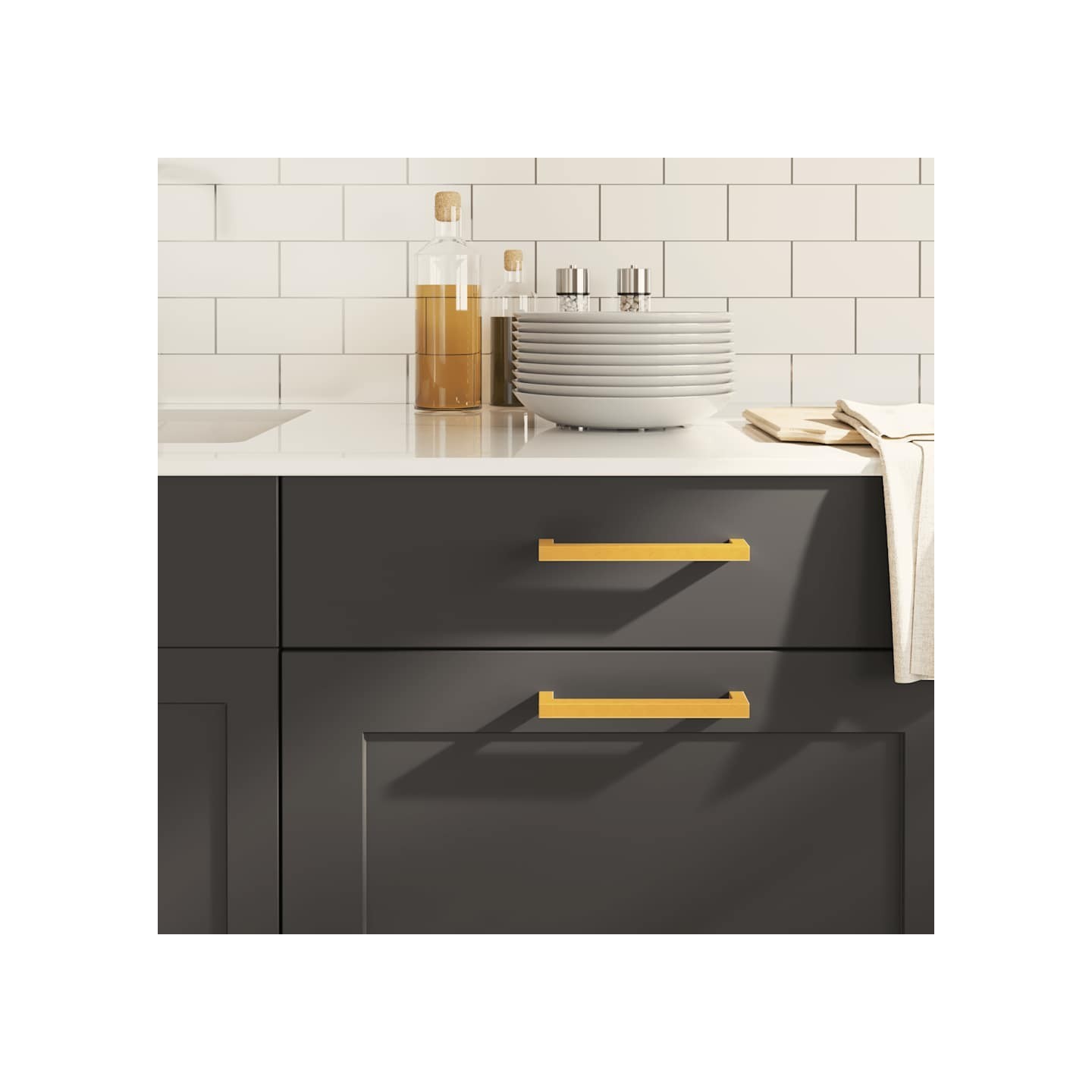 Poignées d'armoire 10 pcs doré 160 mm acier inoxydable