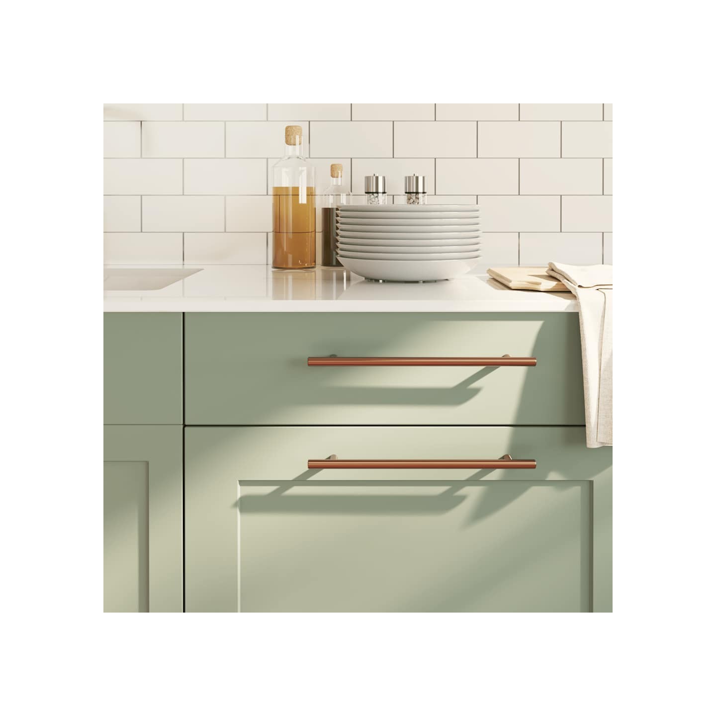 Poignées d'armoire 5 pcs bronze 224 mm acier inoxydable