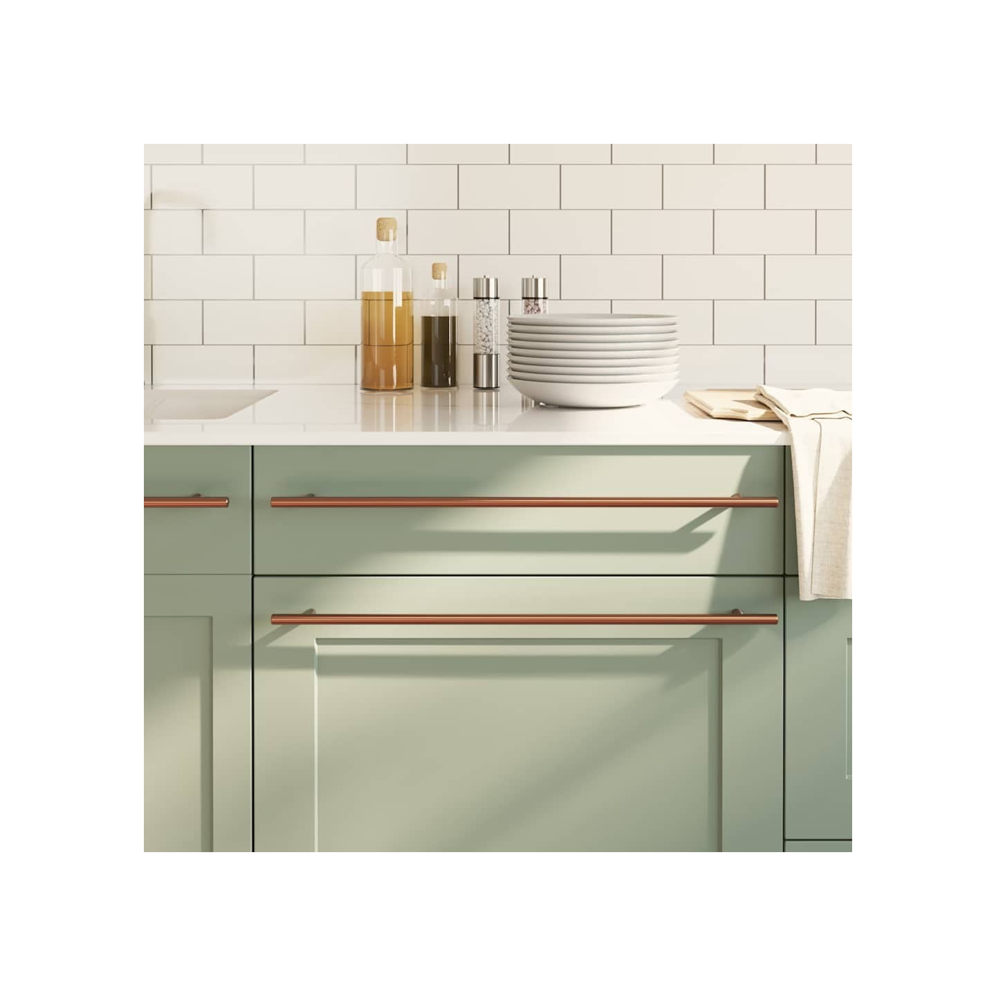 Poignées d'armoire 5 pcs bronze 480 mm acier inoxydable