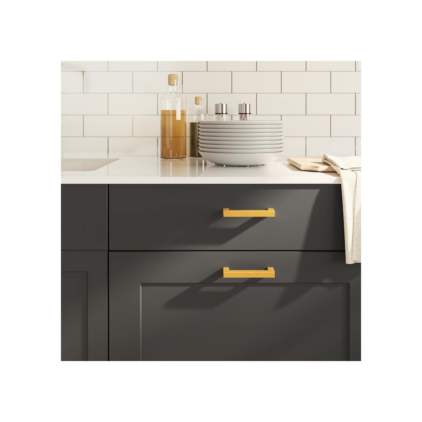 Poignées d'armoire 10 pcs doré 96 mm acier inoxydable