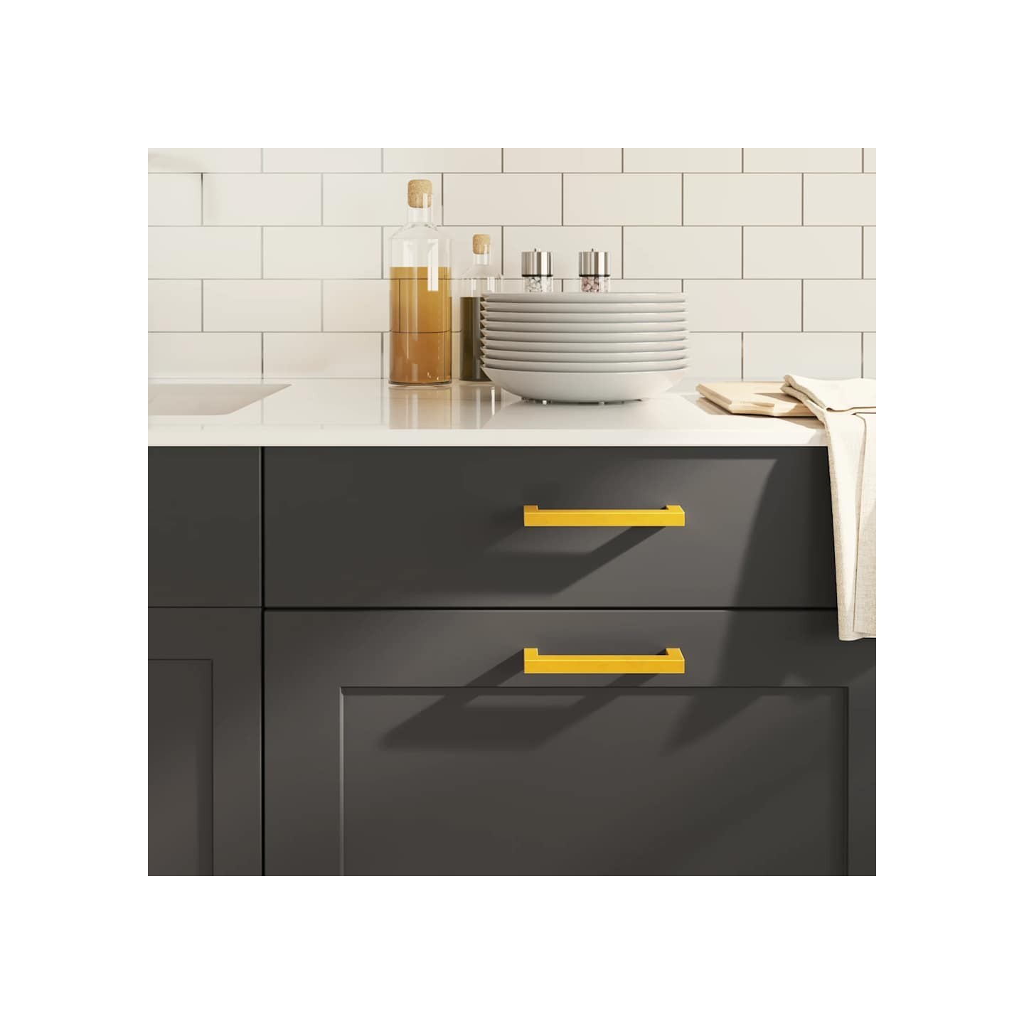 Poignées d'armoire 10 pcs doré 128 mm acier inoxydable