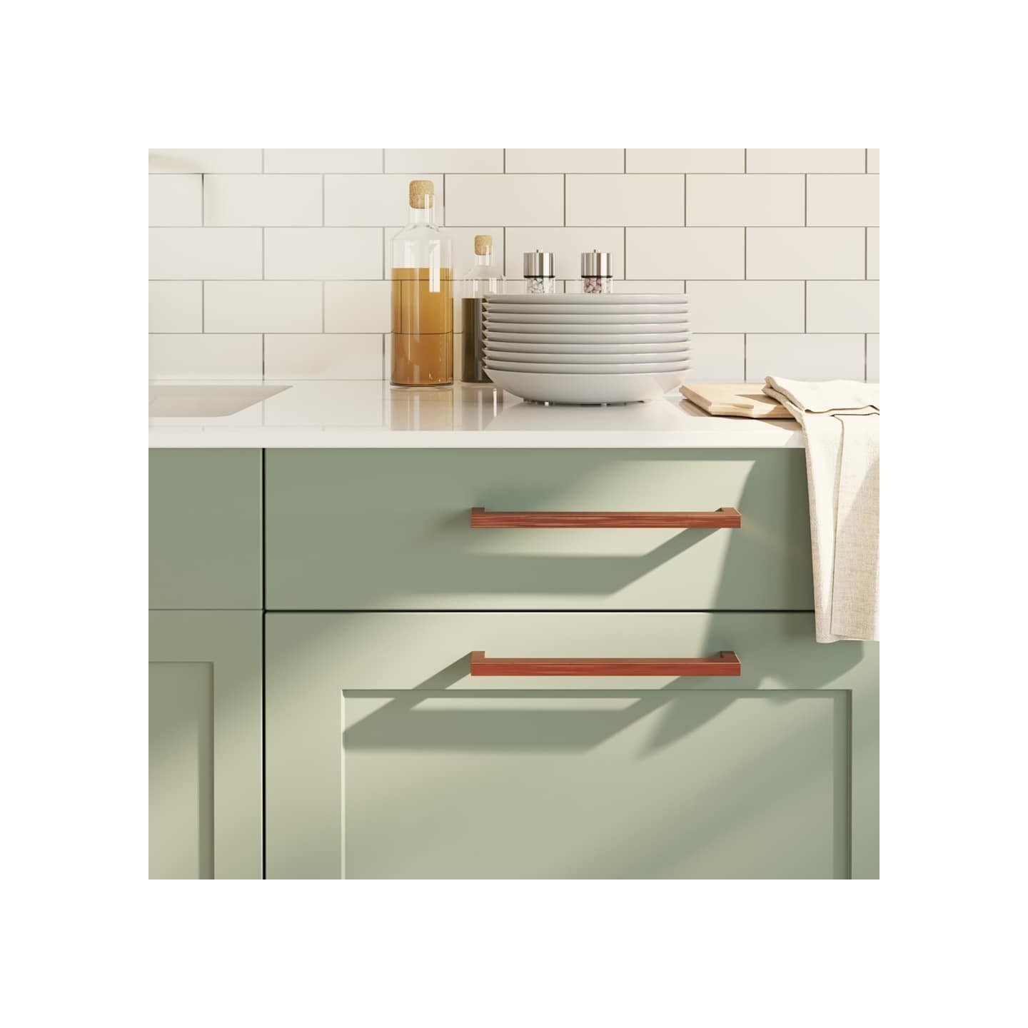 Poignées d'armoire 5 pcs bronze 224 mm acier inoxydable