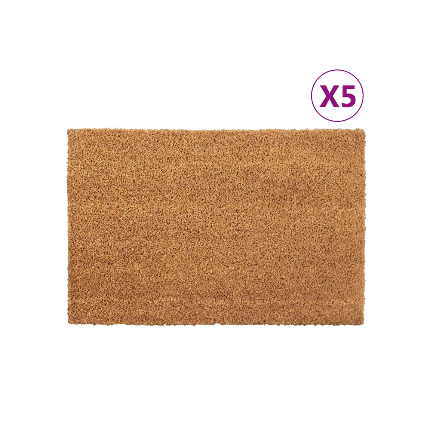 Tapis de porte 5 pcs naturel 40x60 cm fibre de coco touffeté
