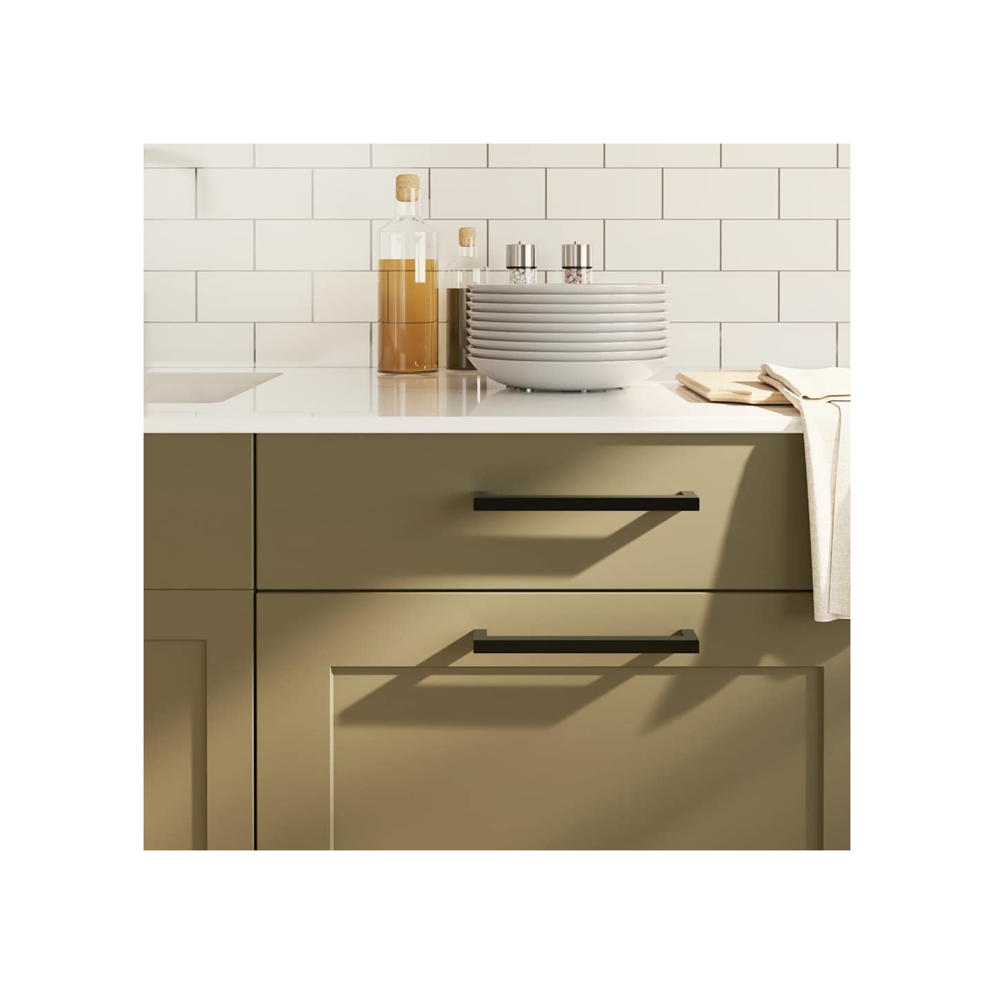 Poignées d'armoire 5 pcs noir 192 mm acier inoxydable