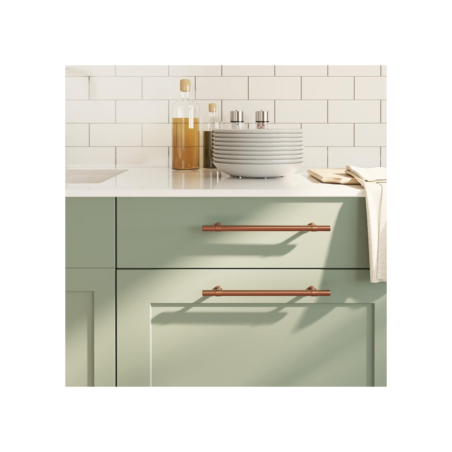 Poignées d'armoire 5 pcs bronze 192 mm acier inoxydable