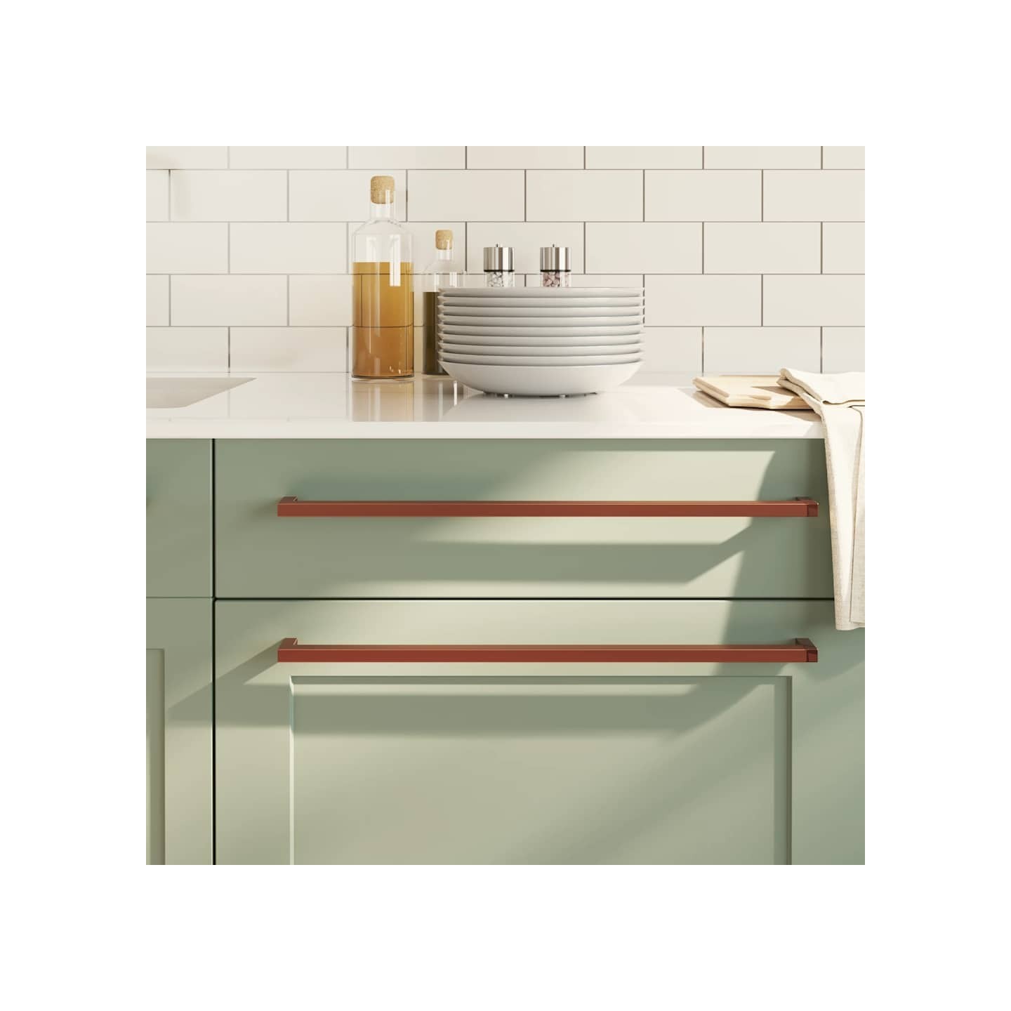 Poignées d'armoire 5 pcs bronze 480 mm acier inoxydable