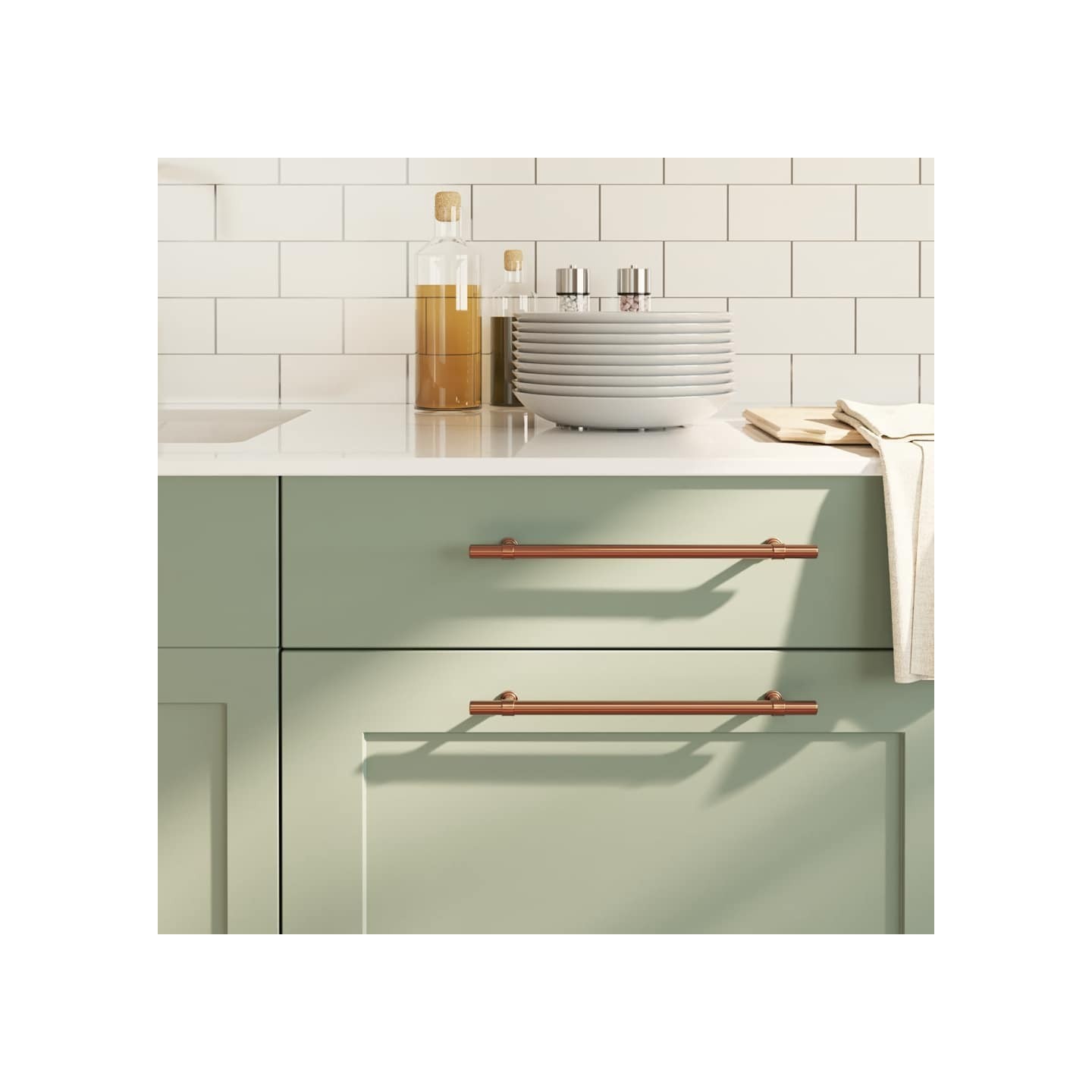 Poignées d'armoire 5 pcs bronze 224 mm acier inoxydable