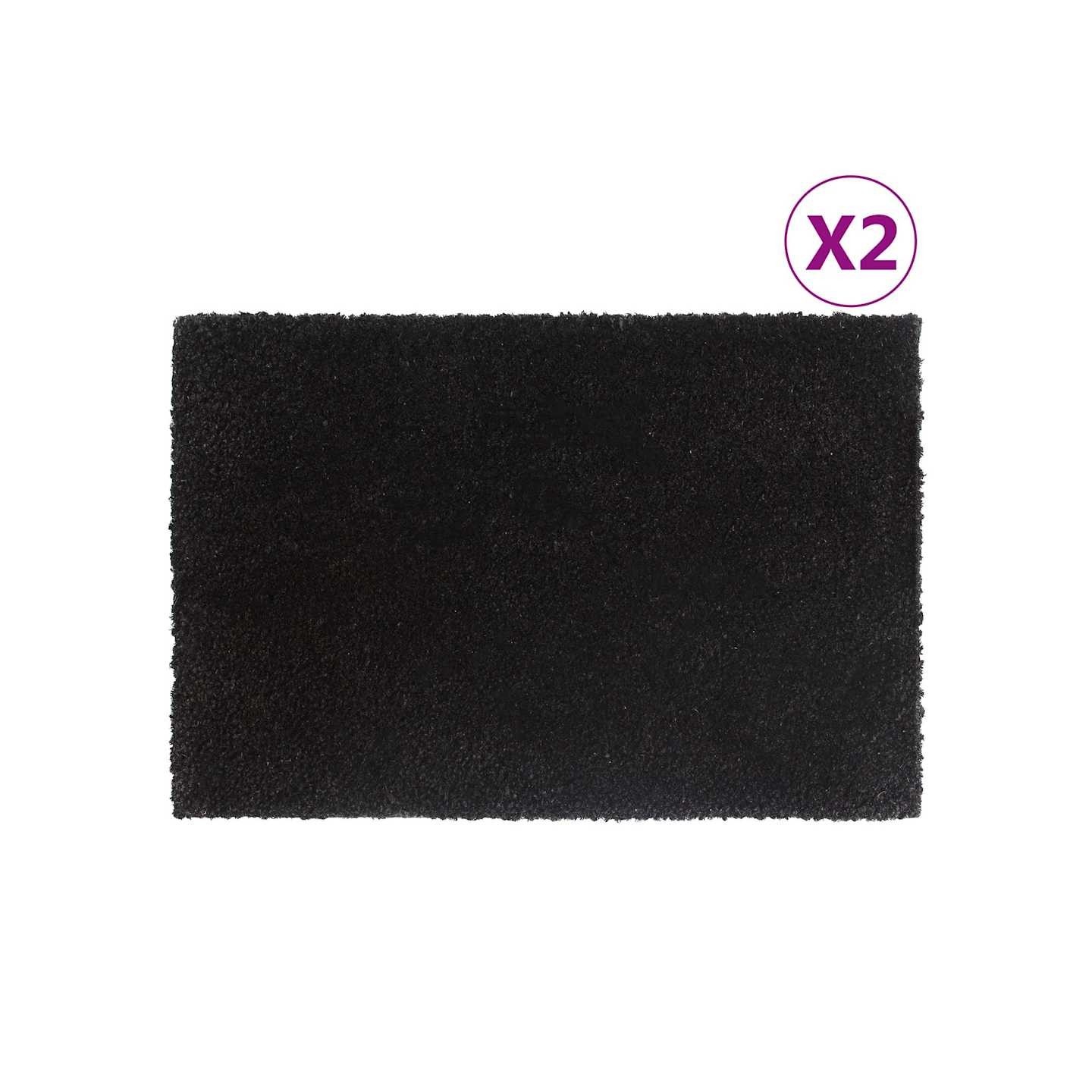 Tapis de porte 2 pcs noir 40x60 cm fibre de coco touffeté