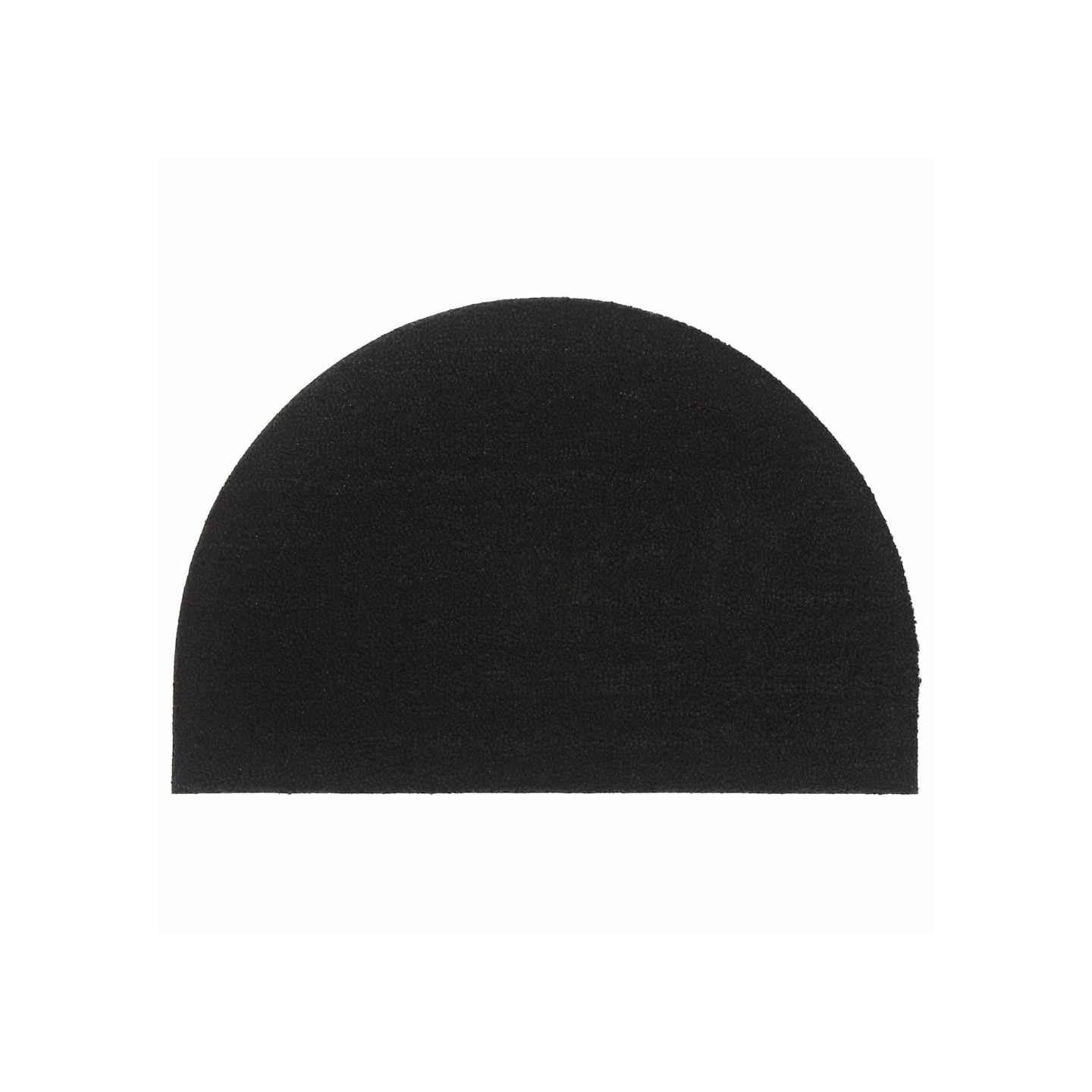 Tapis de porte noir demi-rond 60x90 cm fibre de coco touffeté