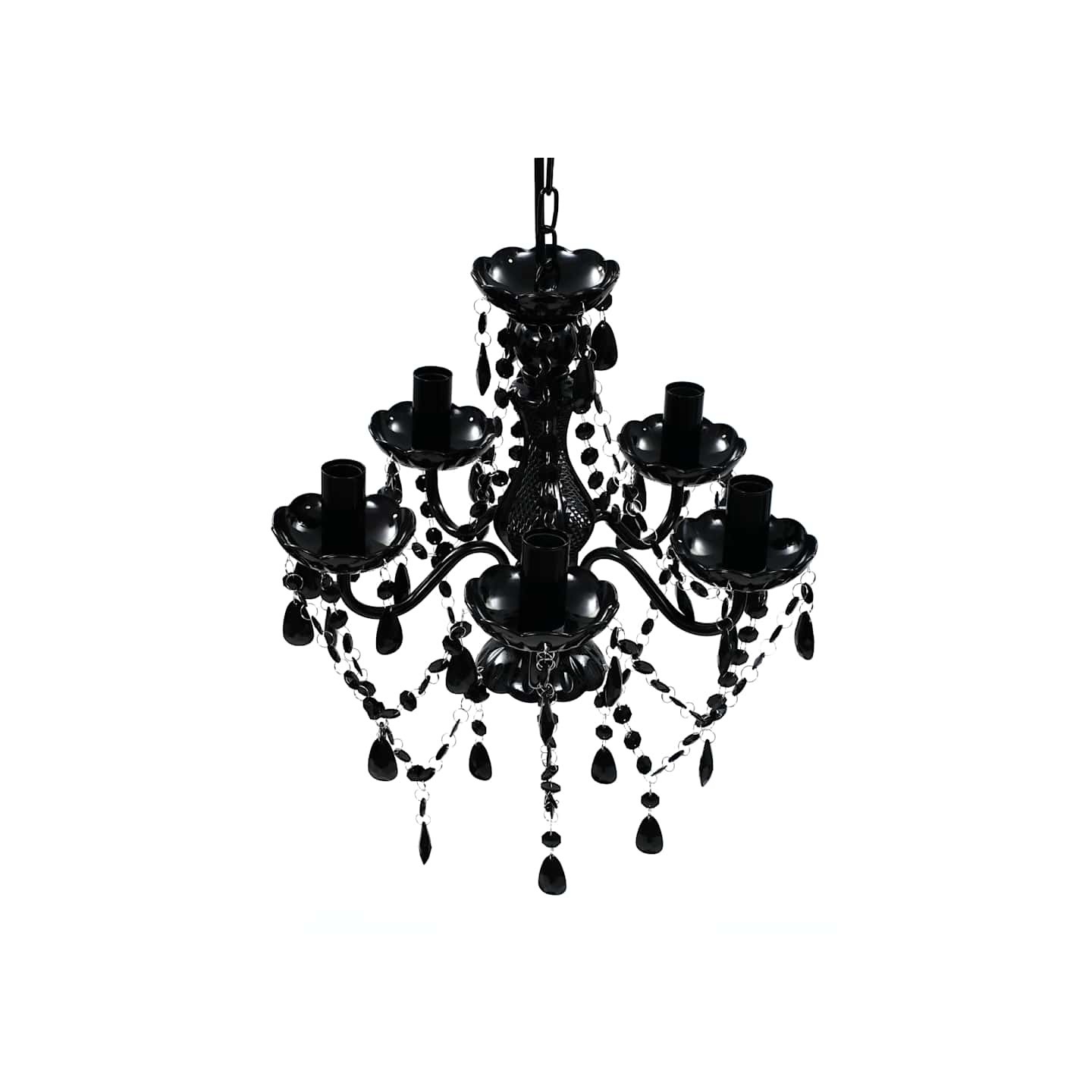 Lustre avec 5 ampoules Crystal noir
