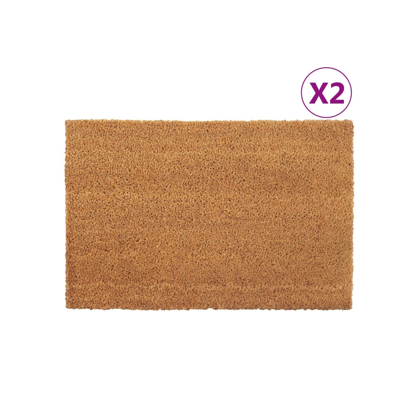Tapis de porte 2 pcs naturel 40x60 cm fibre de coco touffeté