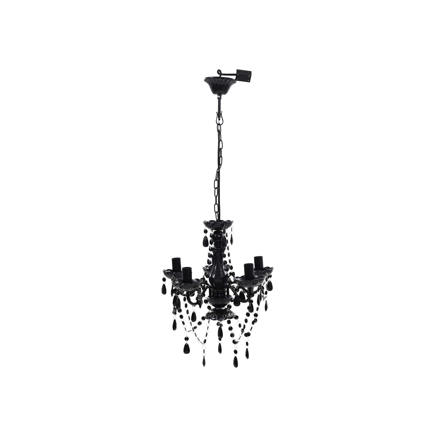Lustre avec 5 ampoules Crystal noir