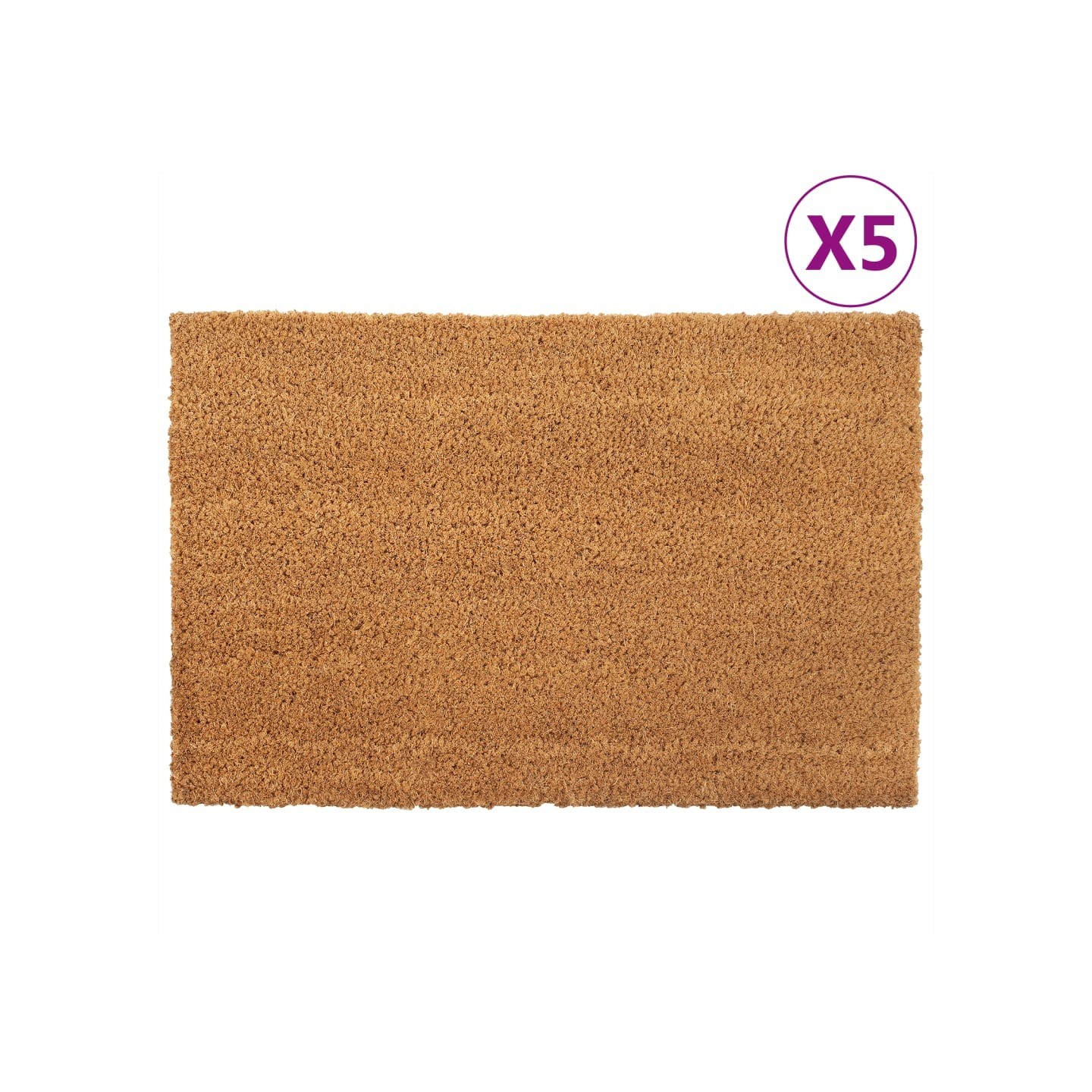 Tapis de porte 5 pcs naturel 40x60 cm fibre de coco touffeté