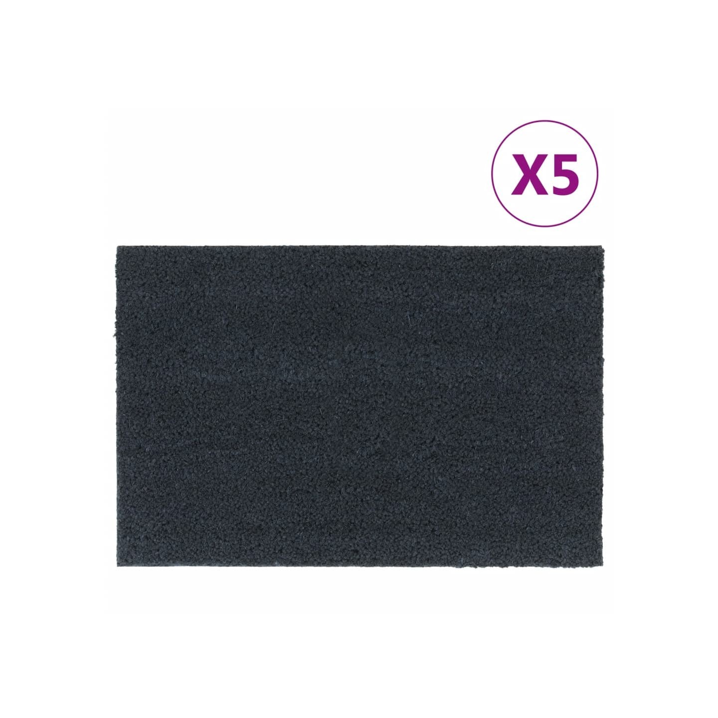 Tapis de porte 5 pcs gris foncé 40x60 cm fibre de coco touffeté