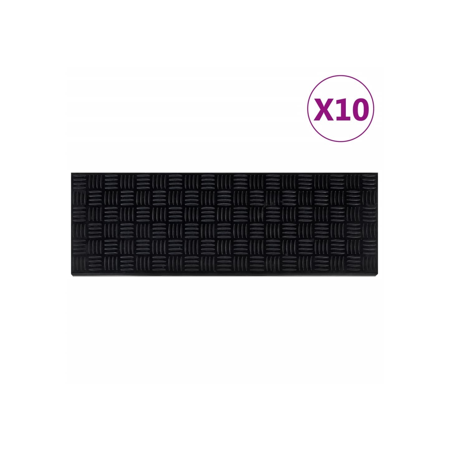 Marches d'escalier 10 pcs 25x75 cm caoutchouc