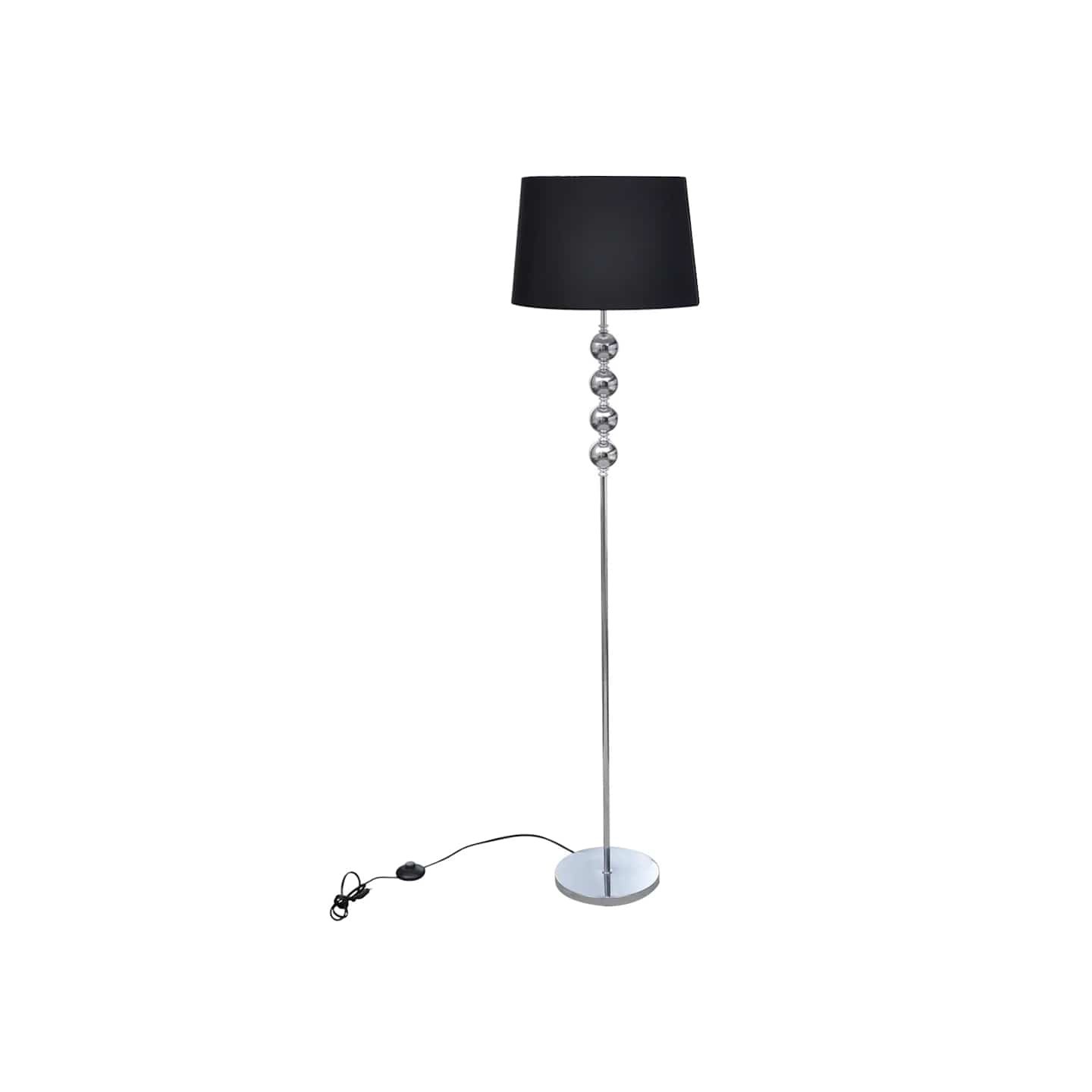 Lampadaire avec support haut Décoration à 4 boules Noir