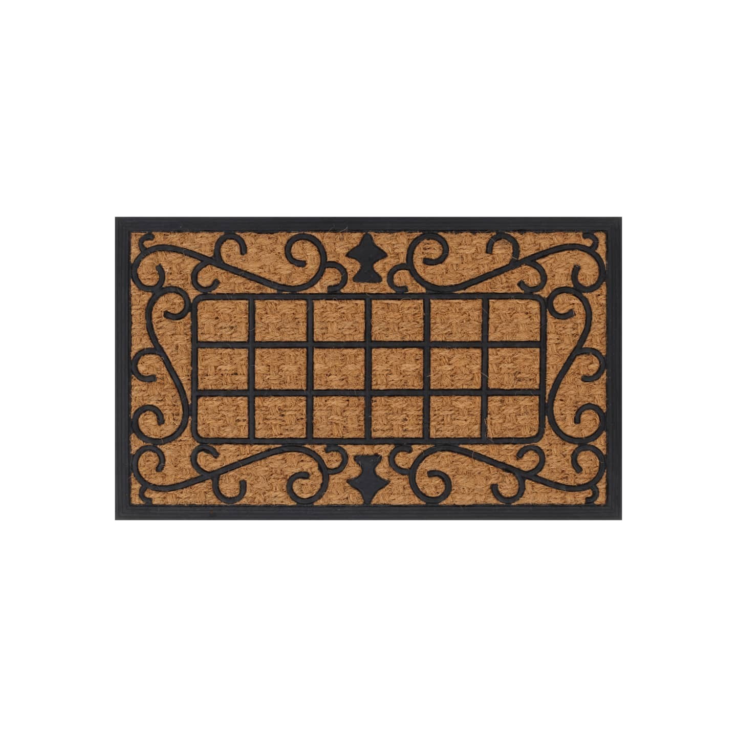 Paillasson rectangulaire 45x75 cm caoutchouc et fibre de coco