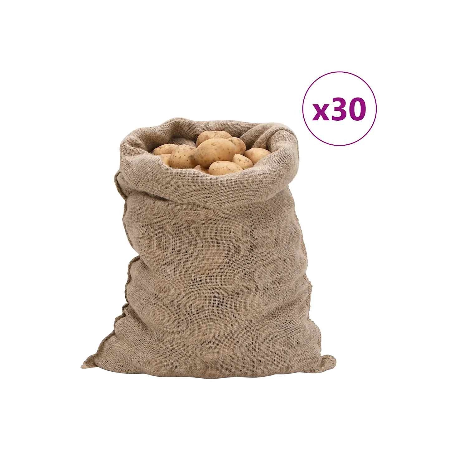 Sacs en jute 30 pcs 60x105 cm 100 % jute 220 g/m²