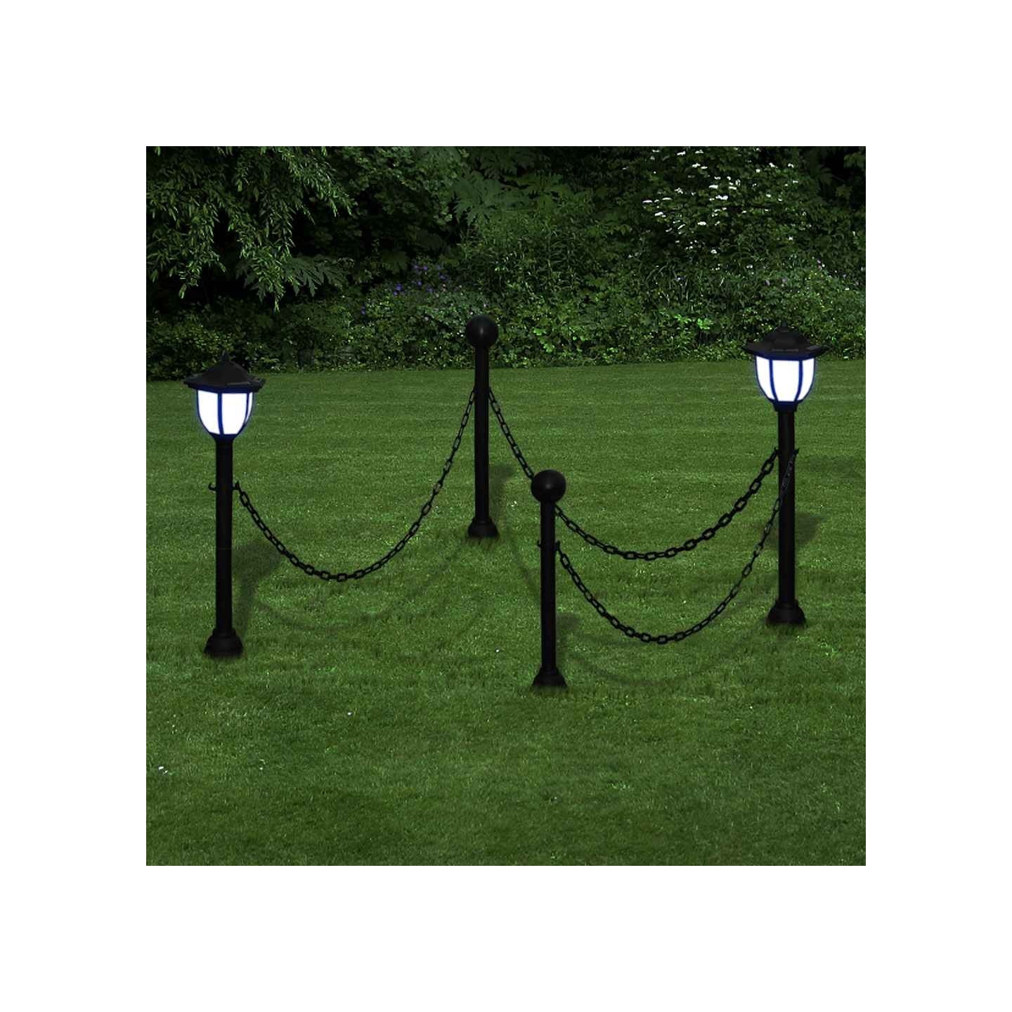 Lampes solaires 4 pcs avec chaîne et piquets
